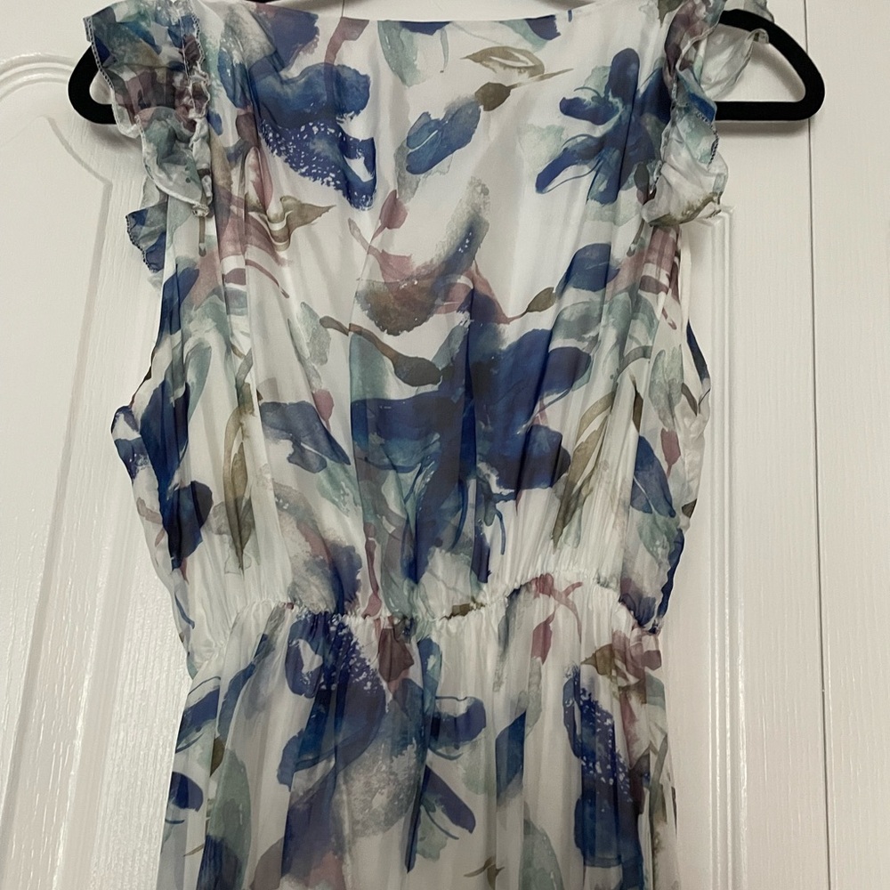 Le Raganne Blue and White Scoop Neck Maxi Sundress - Picture 8 of 11